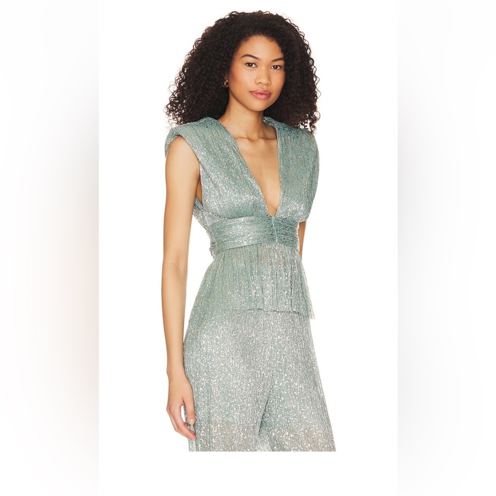 Sabina Musayev Susan top in sage blue size small